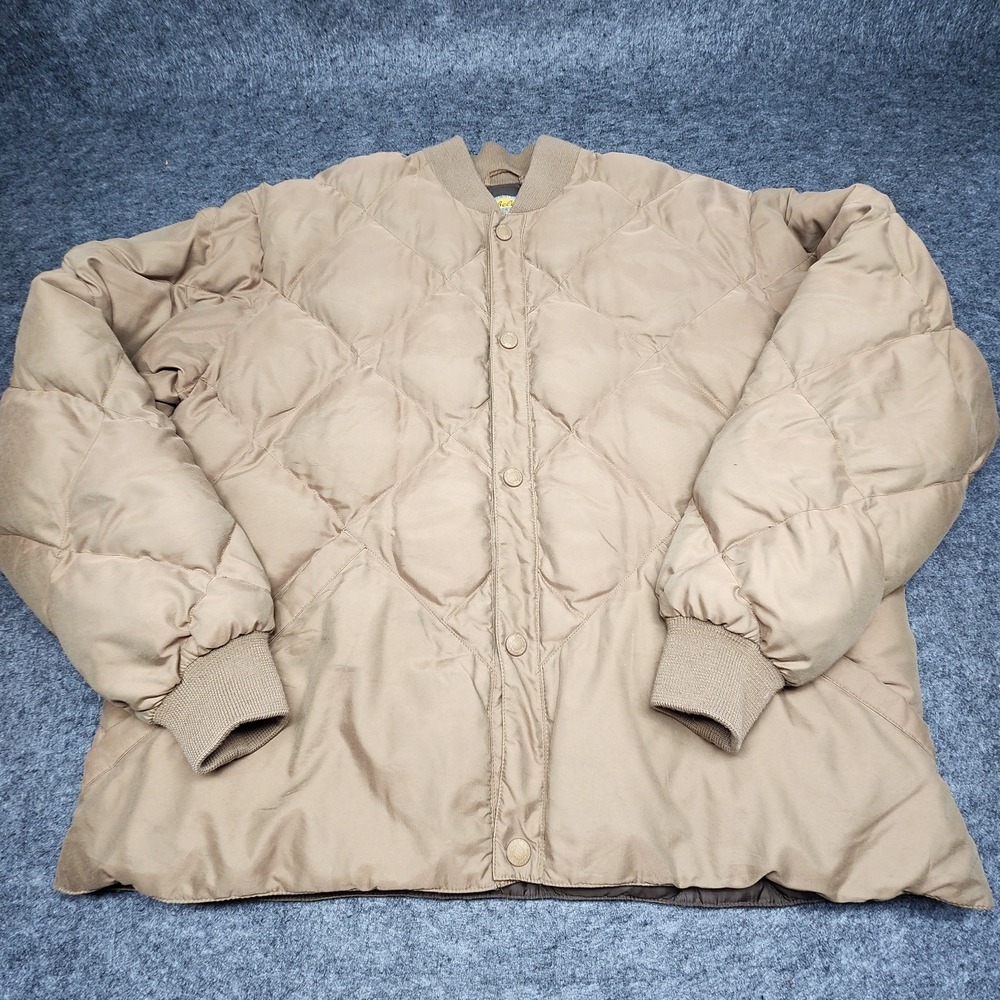 Cabelas Mens Premier Northern Goose Down Jacket Quilted Puffer Bomber XL Green